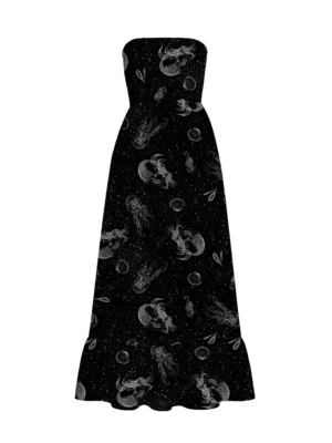 Vestido Longo Obsidiana Dark Ocean